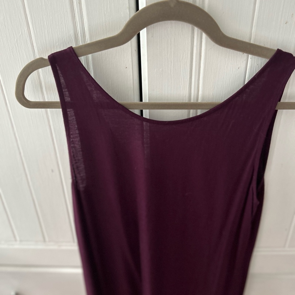 NWOT LOFT Deep Purple Ruffle Front Tank Sleeveless with Scoop Neck - Picture 5 of 10